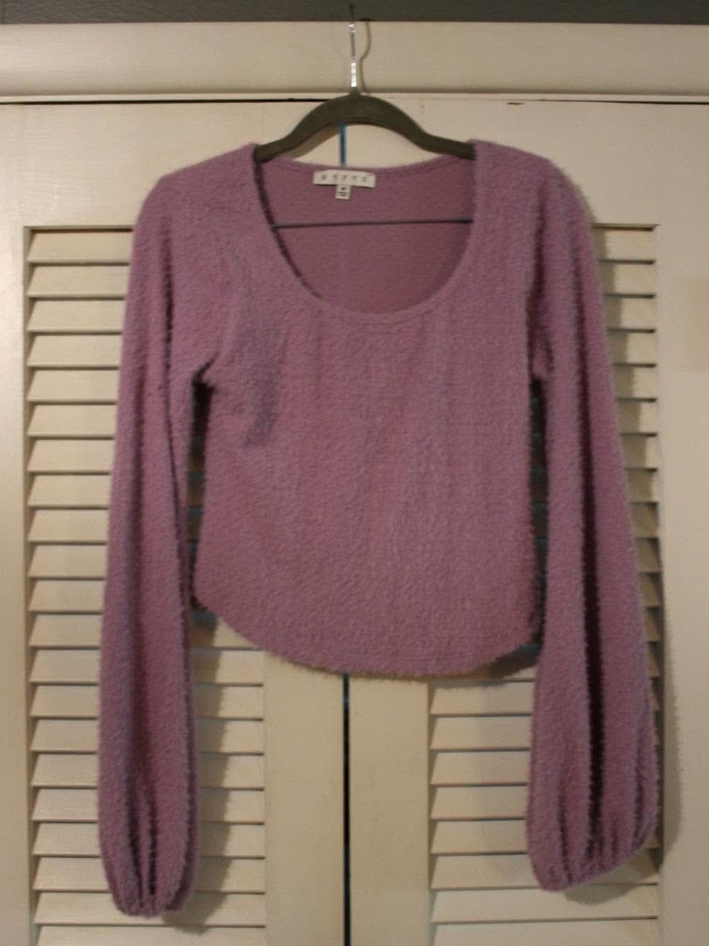 HYFVE Lavender Plush Scoop Neck Cropped Top